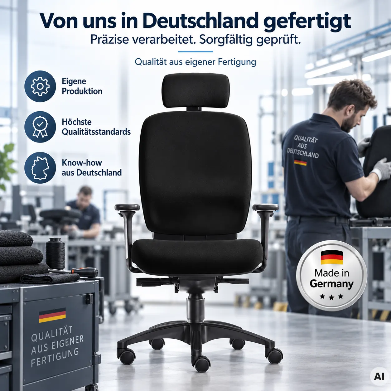 Mister Office L mit Kopfstütze - Bequemer Profi Bürostuhl